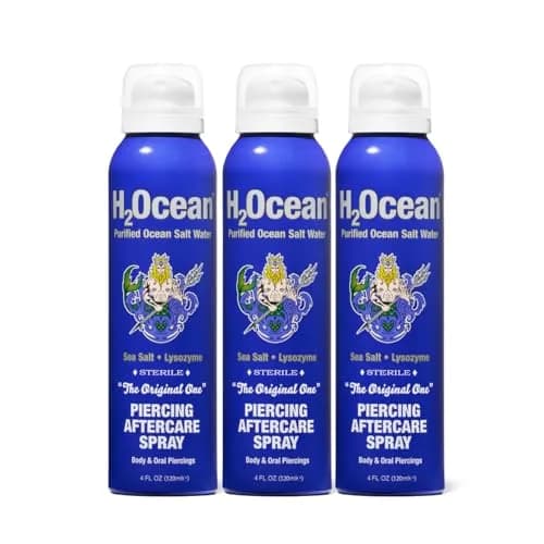 H2Ocean Piercing Aftercare Spray & Keloid Removal 3-Pack | 360ml (12 Fl Oz) Sea Salt Solution for New Piercings thumbnail 1