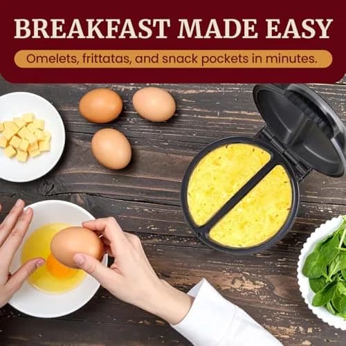 Elite Gourmet EOM205 Non-Stick Omelet & Frittata Maker 6.5-Inch | Perfect Breakfast & Dessert Maker thumbnail 7