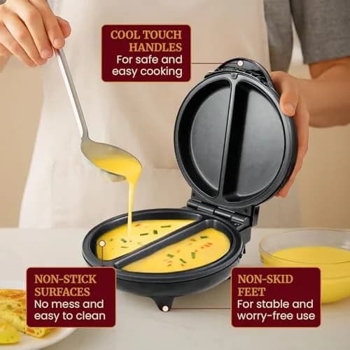 Elite Gourmet EOM205 Non-Stick Omelet & Frittata Maker 6.5-Inch | Perfect Breakfast & Dessert Maker thumbnail 3