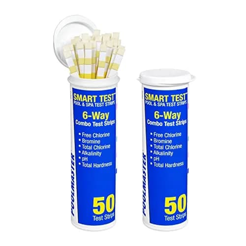 Poolmaster Smart Test 6-Way Swimming Pool and Spa Water Chemistry Test Strips 100 Count (2 Pack) | Test Chlorine, Bromine, pH, Alkalinity, Total Chlorine & Hardness thumbnail 1
