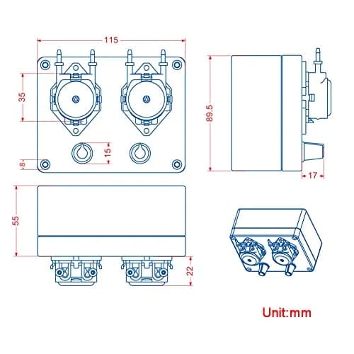 Gikfun DC 12V Adjustable Peristaltic Liquid Dosing Pump, 8-70 ml/min | Precise Flow Control for Liquids thumbnail 6