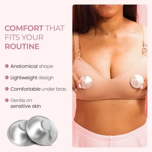 Silverette Sterling Silver Nursing Cups with O-Feel Silicone Rings | Handcrafted in Italy, 2-Pack thumbnail 7