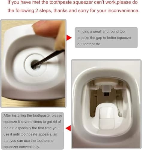 MOPMS Automatic Toothpaste Dispenser Wall Mounted for Bathroom - Grey 2-Pack | Hygienic & Hands-Free Dispensing thumbnail 3