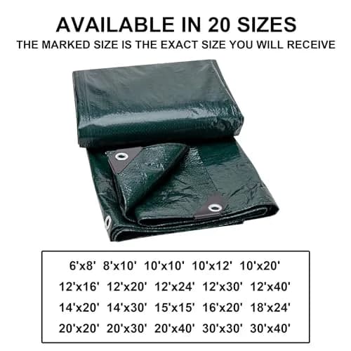 CARTMAN 2PK 10x12Ft Waterproof Poly Tarp Cover 8 Mil | Heavy Duty Weatherproof Cover thumbnail 6