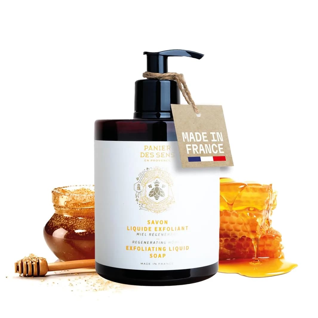Panier des Sens Lavender Liquid Hand Soap 500ml (16.9 fl oz) | French Savon de Marseille Tradition — Honey Exfoliating