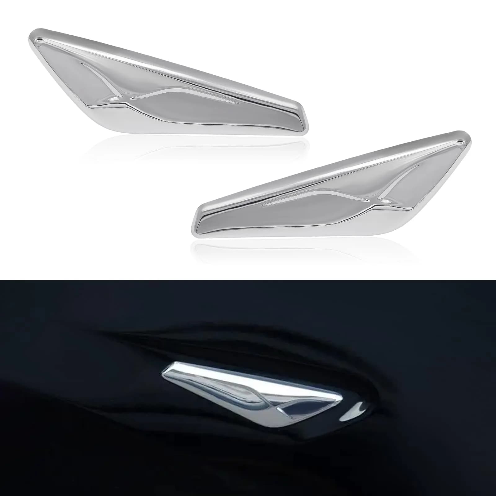 JDMON Front Fender Chrome Finisher for BMW X3 F25 & X4 F26 2013-2017 | Direct Fit Replacement - main product image