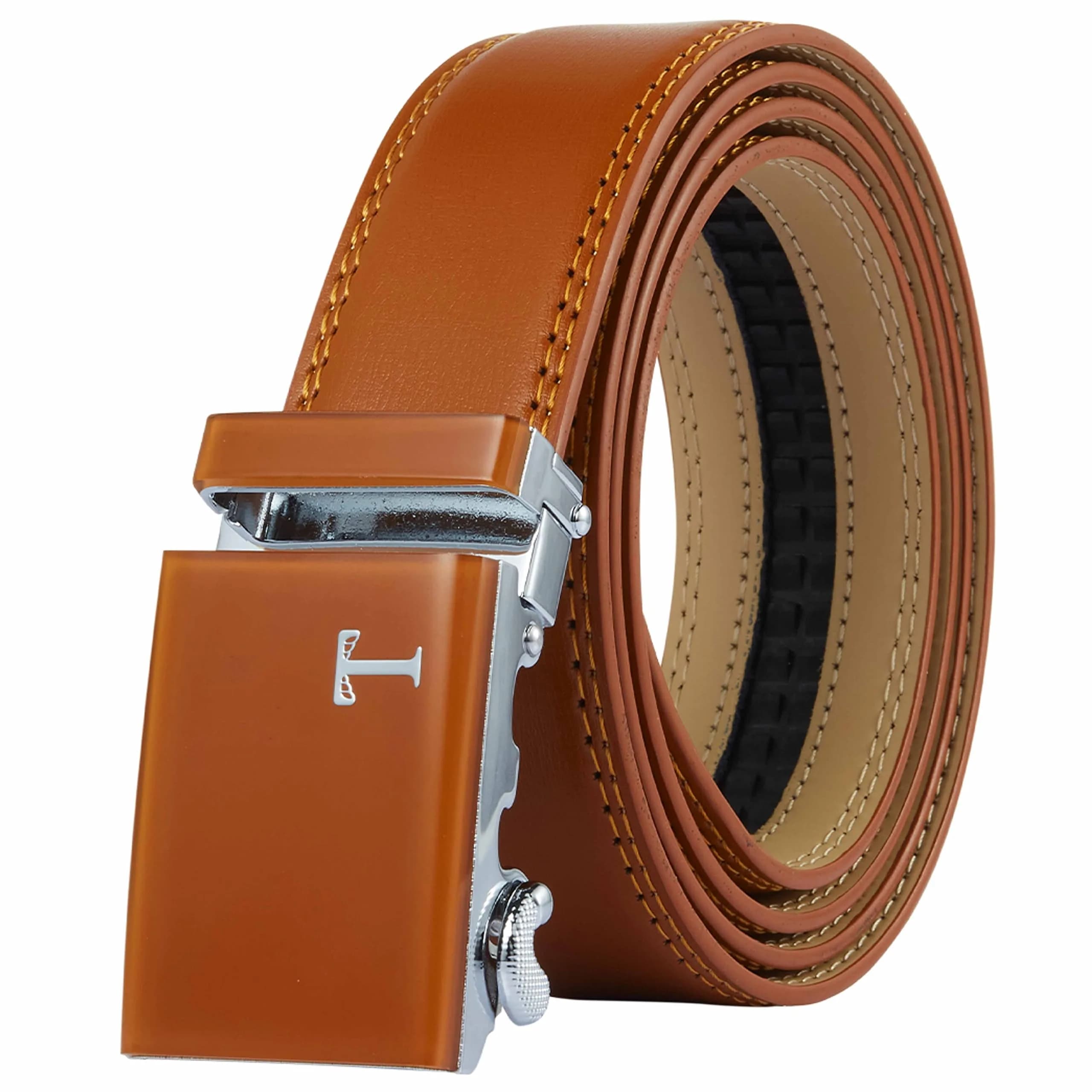 Tonywell Belt Mens Leather Ratchet Belt with Automatic 40mm Buckle | Adjustable & Durable