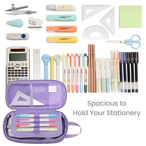 Bagseri Expandable Pencil Case for Girls | Purple Mermaid Scale Large Capacity Pouch Organizer (23cm x 11.6cm x 3.6cm) thumbnail 4