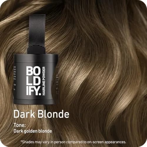 Boldify Hairline Powder Root Touch Up Dark Blonde 10g | Instant Gray Coverage & Thinning Hair Filler thumbnail 2
