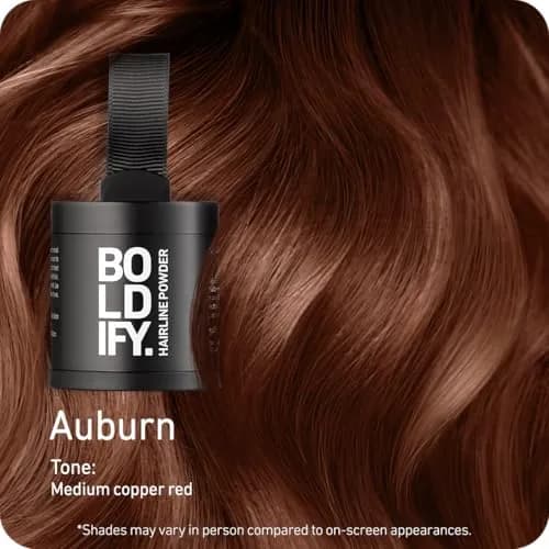 Boldify Hairline Powder Auburn 10g | Instant Root Coverage & Thinning Hair Filler thumbnail 2