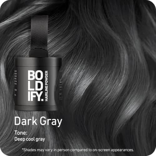 Boldify Hairline Powder, Root Touch Up Hair Color Dark Gray 10g (0.35 oz) | Instantly Conceals Regrowth & Thinning thumbnail 2