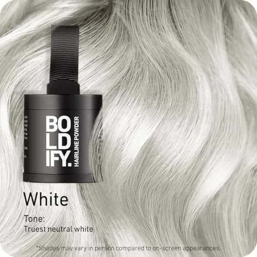 Boldify Hairline Powder Root Touch Up Hair Color White 10g (0.35 oz) | Instant Gray Coverage for Thinning Hair thumbnail 2