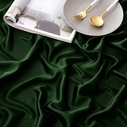 Horbaunal 6 Piece Satin Sheet Set Full Size Emerald Green | Silky Soft with 16" Deep Pocket & 4 Pillowcases thumbnail 6