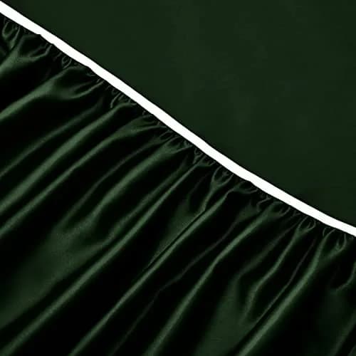Horbaunal 6 Piece Satin Sheet Set Full Size Emerald Green | Silky Soft with 16" Deep Pocket & 4 Pillowcases thumbnail 7
