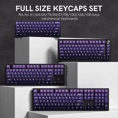 dagaladoo Double Shot PBT keycaps Purple, Cherry Profile Keyboard Keycaps | Gradient Purple, 132 Keys thumbnail 5
