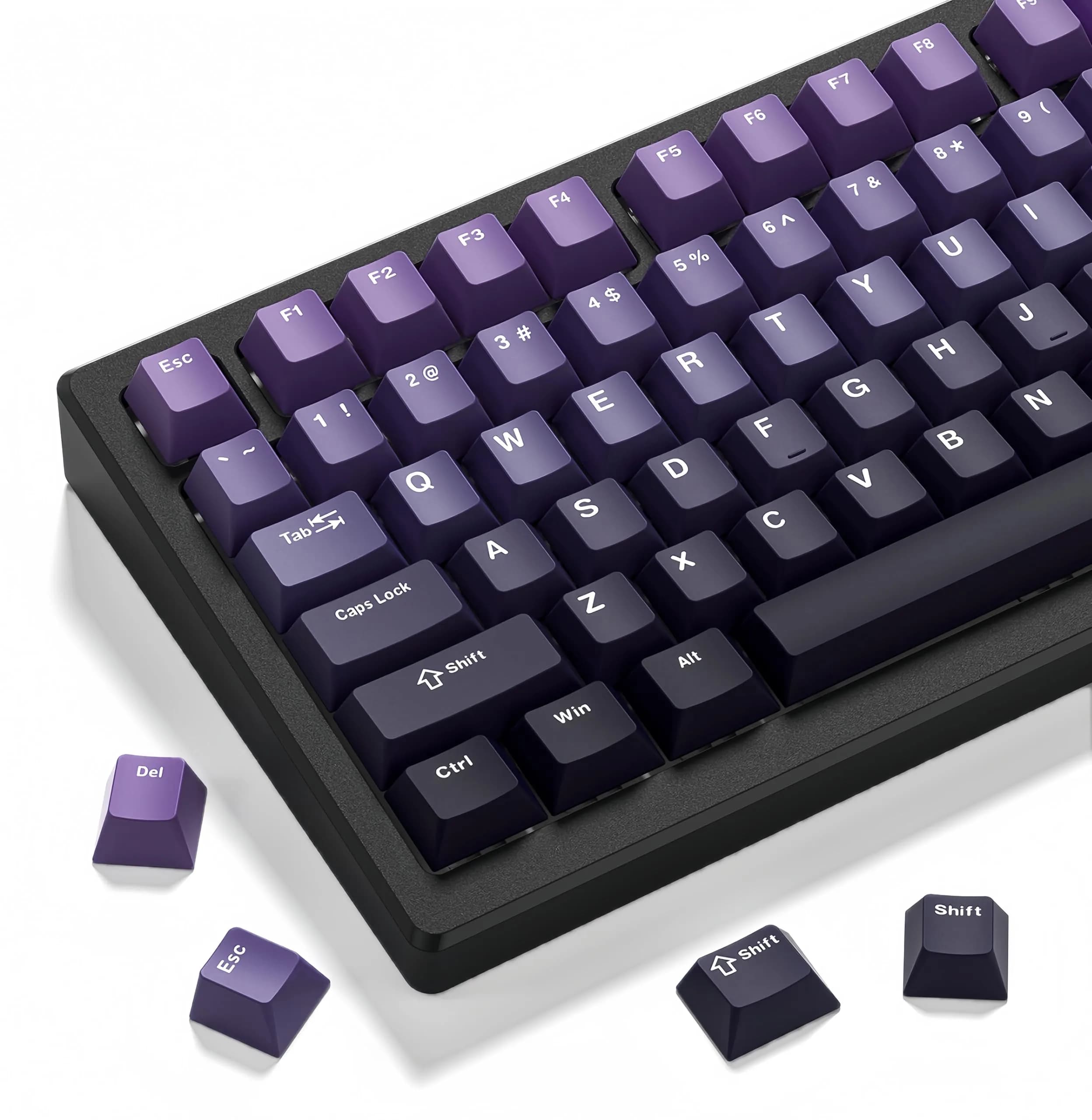 dagaladoo Double Shot PBT keycaps Purple, Cherry Profile Keyboard Keycaps | Gradient Purple, 132 Keys - main product image