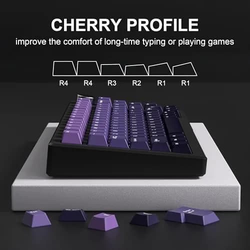dagaladoo Double Shot PBT keycaps Purple, Cherry Profile Keyboard Keycaps | Gradient Purple, 132 Keys thumbnail 4