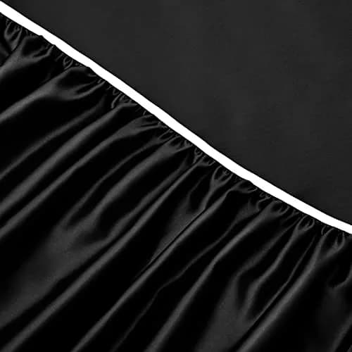 Horbaunal Black 6 Piece Satin Sheet Set Queen Size, 244cm x 274cm (102" x 90") Flat Sheet | Silky Soft Luxury Bedding thumbnail 7