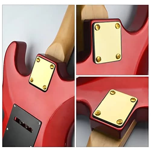 MAXCHEER Gold Bass Guitar Neck Plate with Screws | Strengthen Joint Connector thumbnail 4