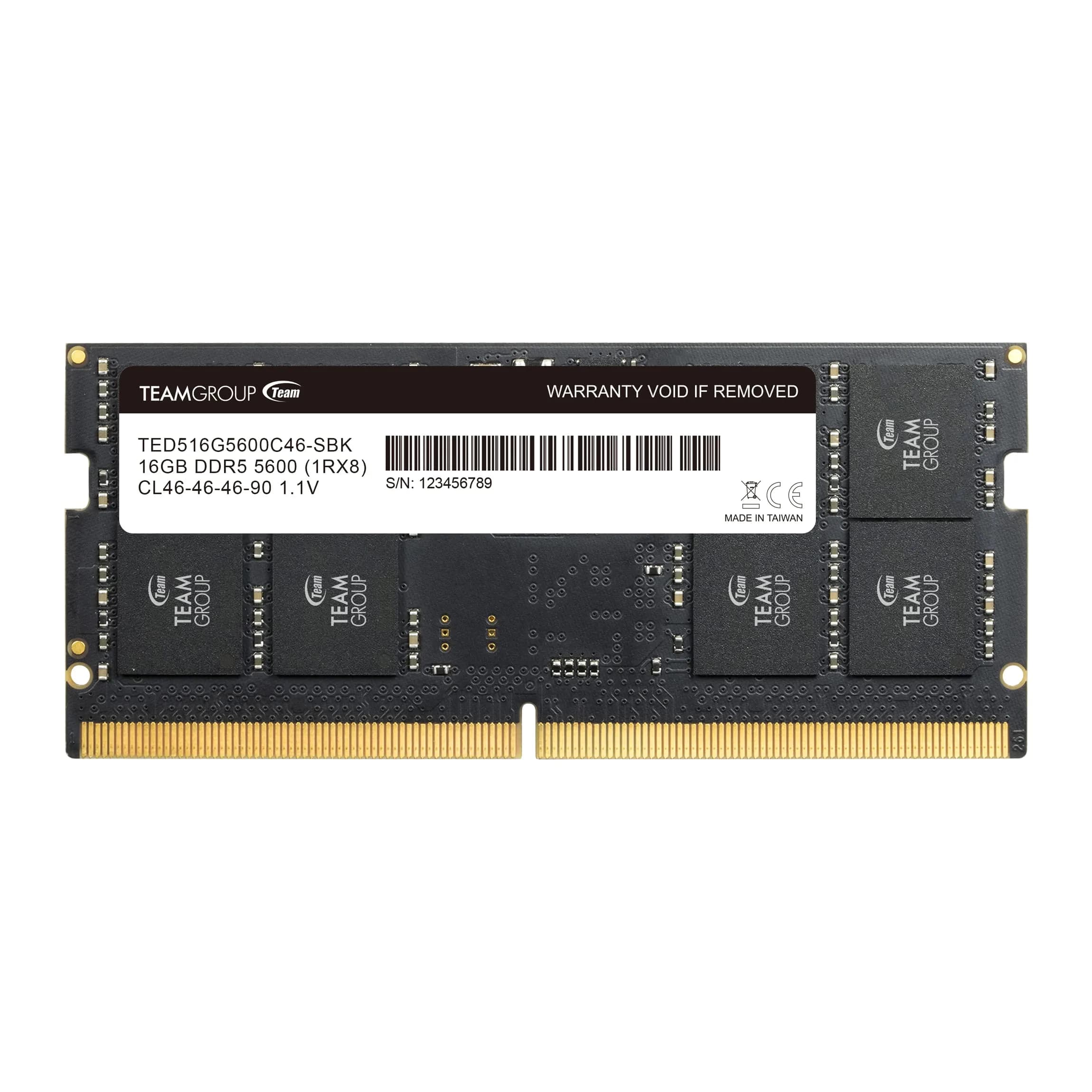 TEAMGROUP Elite DDR5 16GB 5600MHz SO-DIMM Laptop Memory Module | 16GB (1x16GB) 5600MHz CL46 1.1V - main product image