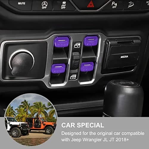 Jimen Compatible with Jeep Wrangler JL & Gladiator 2018-2023 | Purple Interior Trim Cover thumbnail 3