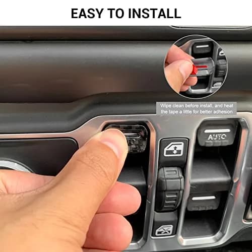 Jimen Compatible with Jeep Wrangler JL JLU 2018-2023 & Gladiator JT 2020-2023, 4PCS Carbon Fiber Interior Trim thumbnail 6