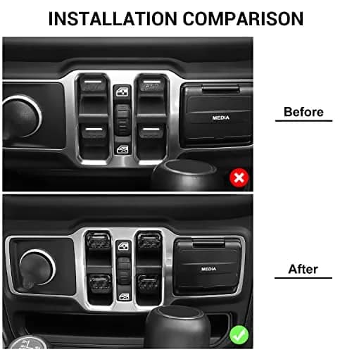 Jimen Compatible with Jeep Wrangler JL JLU 2018-2023 & Gladiator JT 2020-2023, 4PCS Carbon Fiber Interior Trim thumbnail 7