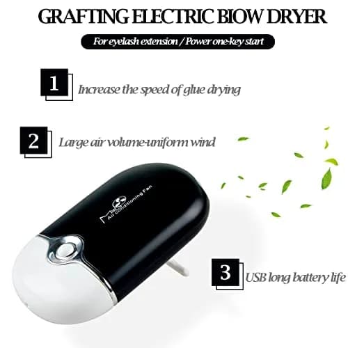 QUKLOGEN Eyelash Extension Kit with USB Fan Dryer & 267 Tools | Black thumbnail 5
