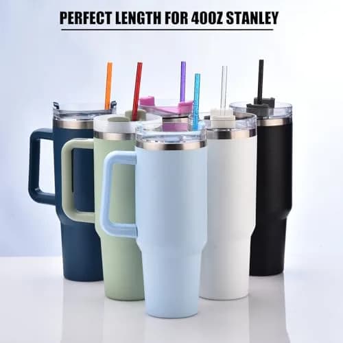 ALINK 12-Pack Glitter Reusable Hard Plastic Tumbler Straws 33cm (13 inch) | Extra Long for Gallon Jugs thumbnail 5