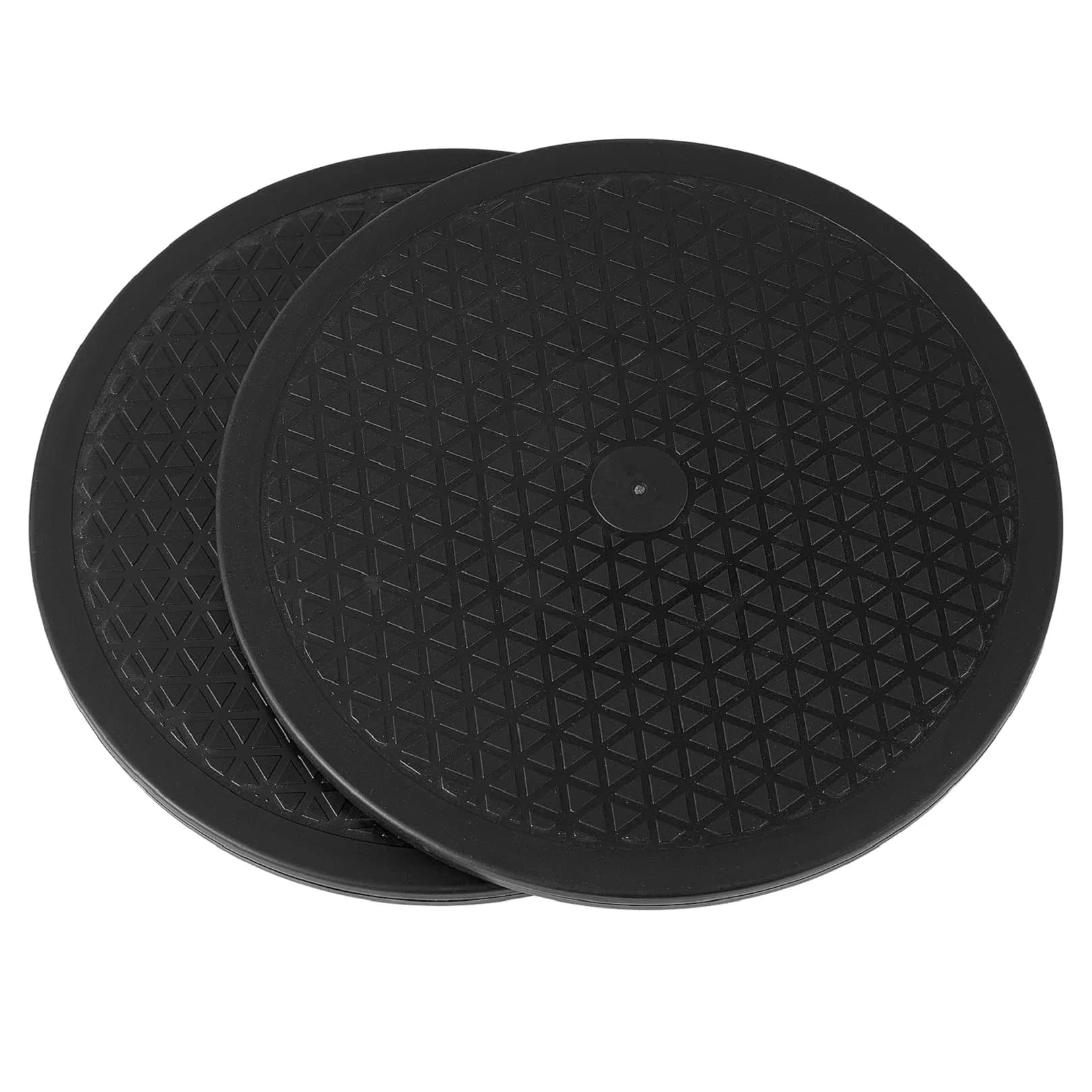 QDiShi 12 Inch Rotating Swivel Stand with Steel Ball Bearings (2-Pack, Black) | Heavy Duty Turntable for Monitors & Plants