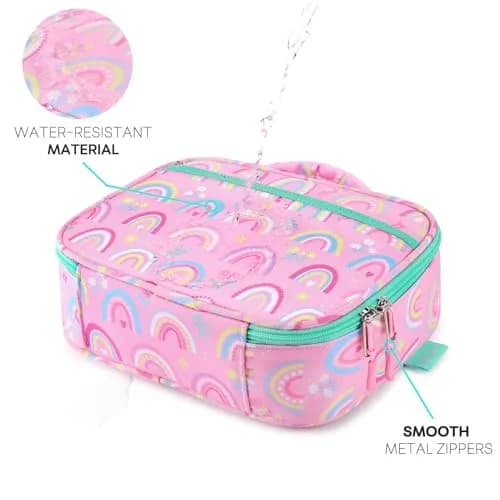 mibasies Kids Lunch Box for Girls, Insulated Lunch Bag School Kindergarten Pink Rainbow 2.5L (8.5 Fl Oz) | Cute & Durable for School thumbnail 5