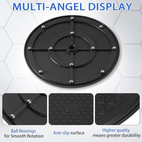 QDiShi Heavy Duty Rotating Swivel Stand 25.4 cm (10 Inch) | Smooth 360° Rotation for Monitors & Plants thumbnail 5