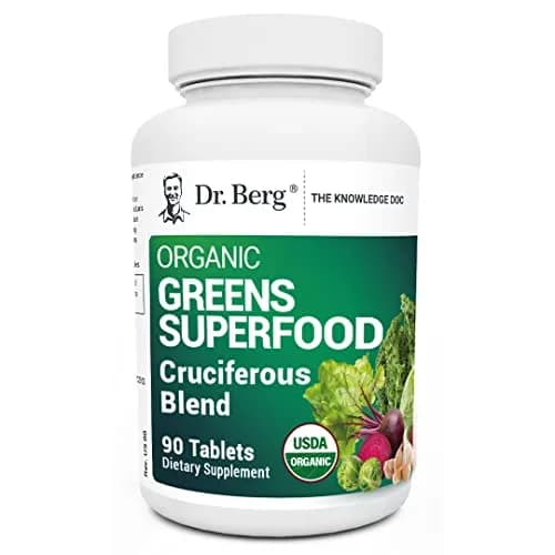 Dr. Berg Nutritionals Greens Superfood Cruciferous Vegetable Tablets | Organic Phytonutrient Support for Energy & Liver (90 Tablets) thumbnail 1