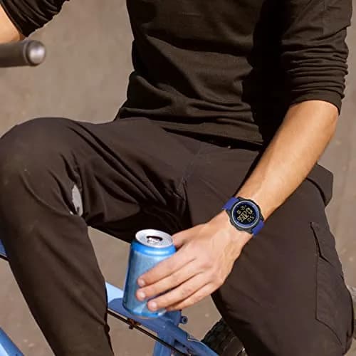GOLDEN HOUR Minimalist Digital Sports Watch 43mm (1.69 in) | Water Resistant 50M, EL Backlight, Date, Alarm thumbnail 7