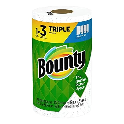 Bounty Select-A-Size Paper Towels, 147 Sheets/Roll, 12 Triple Rolls | 2X More Absorbent thumbnail 1