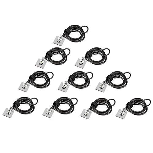 I3C Security Cable Lock 2.04m (6.5ft) with Anchor Plate, 10-Pack | Anti-Theft Combination Lock for Laptops, Tablets, Monitors thumbnail 1