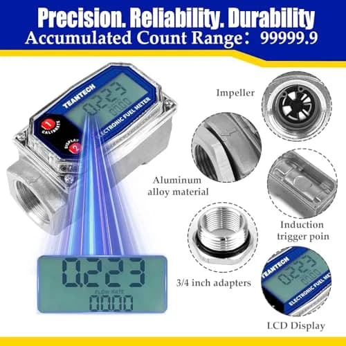 TEANTECH Turbine Flow Meter 3/4 inch (19.05mm) with NPT Counter | Accurate Flow Measurement thumbnail 5