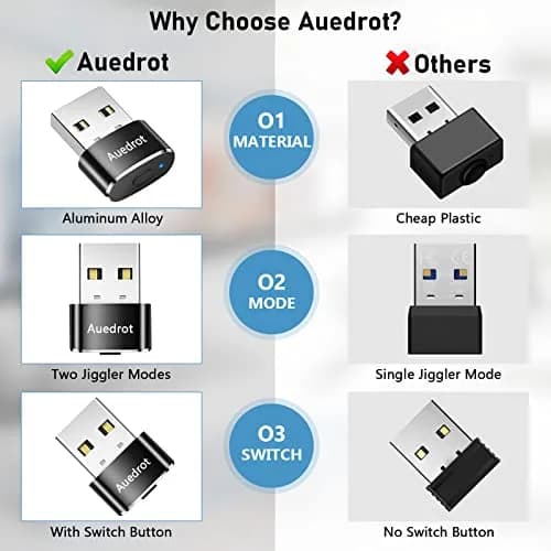 AUEDROT Metal Mouse Jiggler 2 PCS | Undetectable USB Mouse Mover for Computer & Laptop thumbnail 4