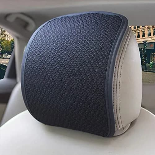 MYCRITEE Car Seat Headrest Covers 25cm x 30cm | Breathable Linen Microfiber Leather (2-Pack, Black) thumbnail 1