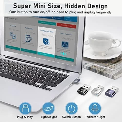 AUEDROT Mouse Jiggler Gray USB Mouse Mover with 2 Jiggle Modes | Keep Computer Awake thumbnail 7