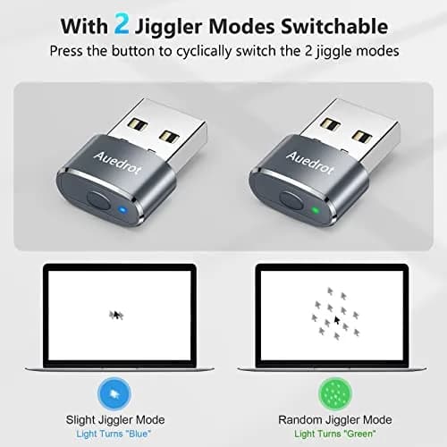 AUEDROT Mouse Jiggler Gray USB Mouse Mover with 2 Jiggle Modes | Keep Computer Awake thumbnail 2