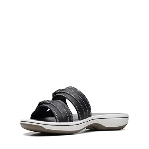 Clarks Cloudsteppers Women's Breeze Piper Slide Sandal Black Synthetic 8 Medium US | Beach-Strolling Comfort thumbnail 5