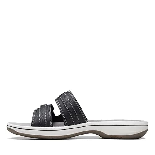 Clarks Cloudsteppers Women's Breeze Piper Slide Sandal Black Synthetic 8 Medium US | Beach-Strolling Comfort thumbnail 6