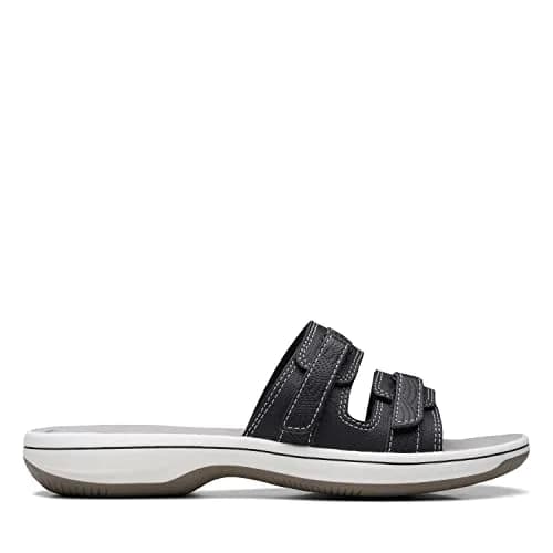 Clarks Cloudsteppers Women's Breeze Piper Slide Sandal Black Synthetic 8 Medium US | Beach-Strolling Comfort thumbnail 2