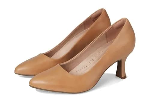 Clarks Kataleyna Gem Pump Leather 11 Medium US | Elegant Beige Dress Shoe thumbnail 1
