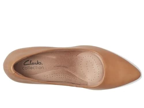 Clarks Kataleyna Gem Pump Leather 11 Medium US | Elegant Beige Dress Shoe thumbnail 3