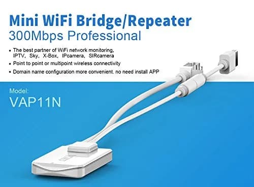 Vonets VAP11N-300 2.4GHz WiFi Bridge & Repeater | 300Mbps, IEEE 802.11b/g/n, 80m Range, Dual Antennas thumbnail 2