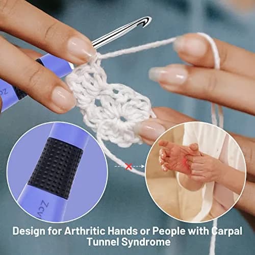 Zcvtbye Light Up Crochet Hooks Set, 12 Sizes with Digital Counters, Ergonomic, Rechargeable | Perfect for Dark Yarn Projects thumbnail 4