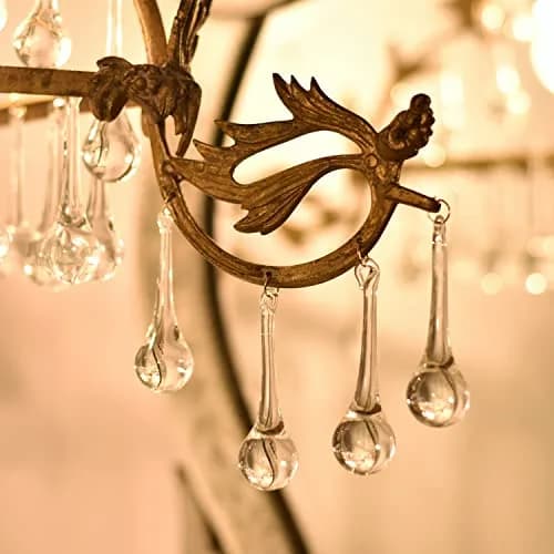Indian Shelf Clear Glass Teardrop Christmas Ornaments 20 Piece Set | Vintage Style Hanging Decor thumbnail 5