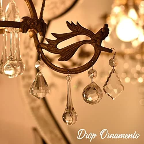 Indian Shelf Clear Glass Teardrop Christmas Ornaments 20 Piece Set | Vintage Style Hanging Decor thumbnail 9